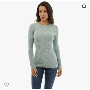 Light Blue Crewneck Cable Knit Sweater -NWOT